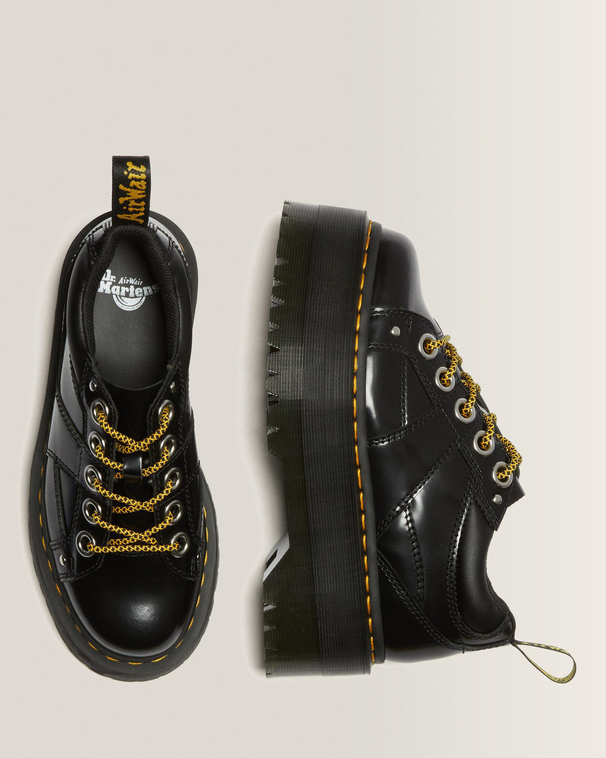 5-Eye Max Buttero Leather Platform Shoes in Black Buttero