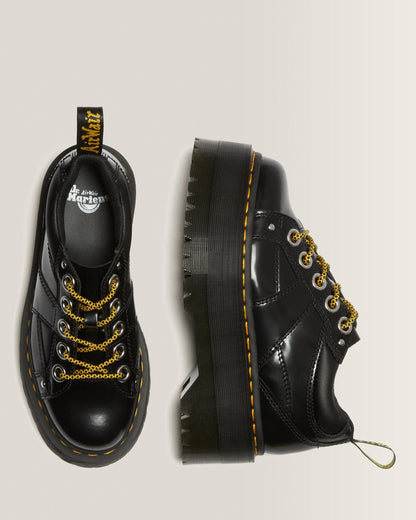 5-Eye Max Buttero Leather Platform Shoes in Black Buttero