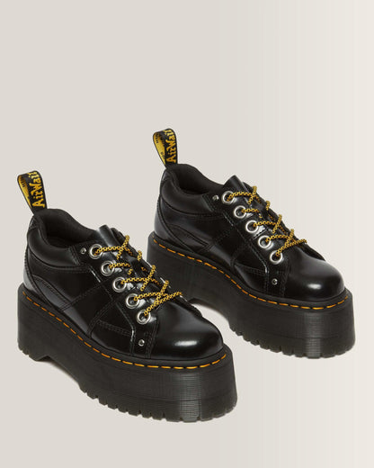 5-Eye Max Buttero Leather Platform Shoes in Black Buttero