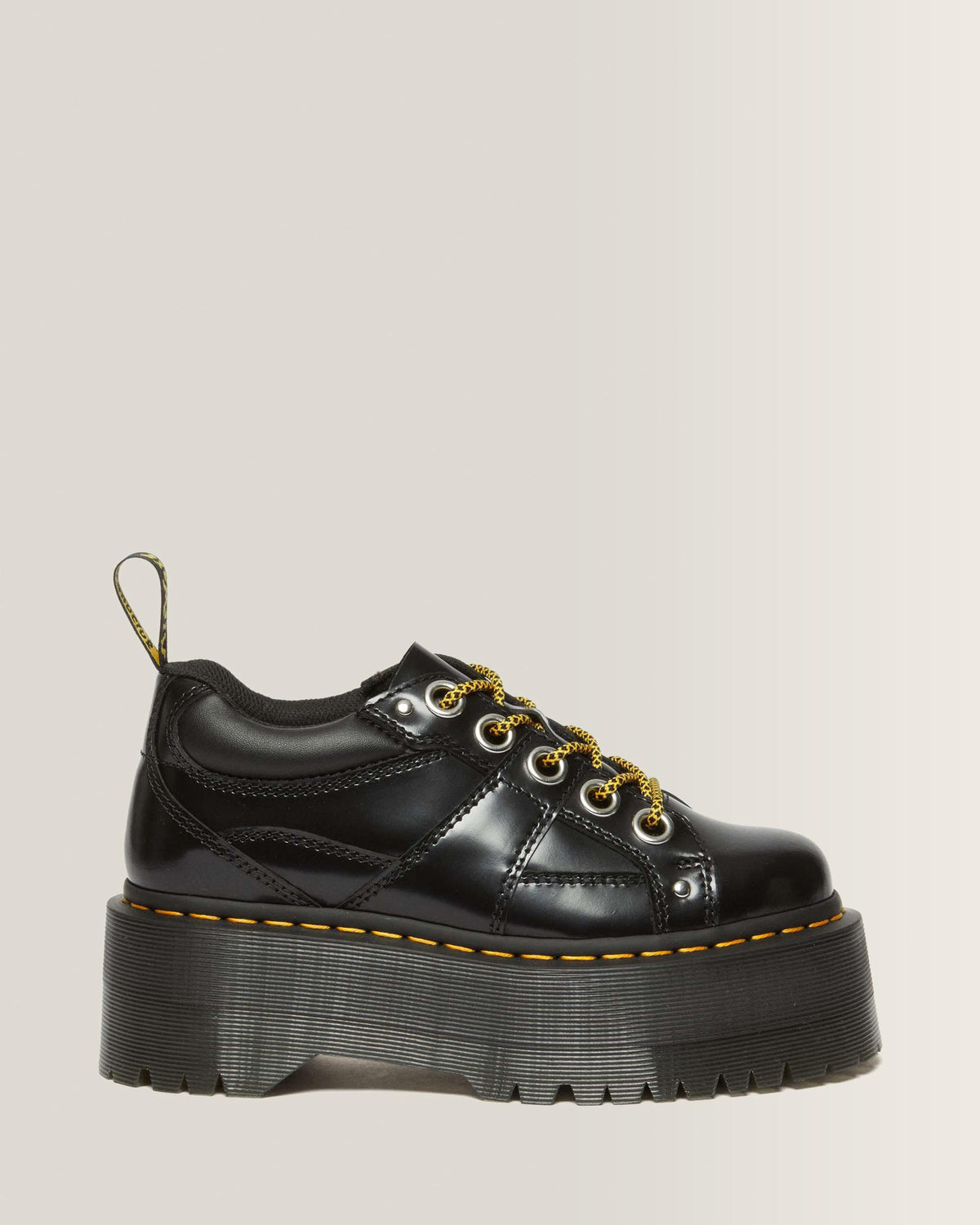 5-Eye Max Buttero Leather Platform Shoes in Black Buttero