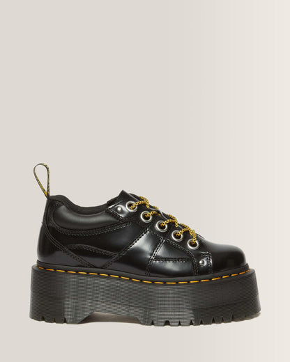 5-Eye Max Buttero Leather Platform Shoes in Black Buttero
