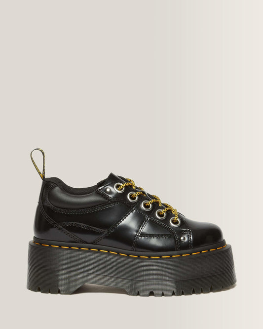5-Eye Max Buttero Leather Platform Shoes in Black Buttero