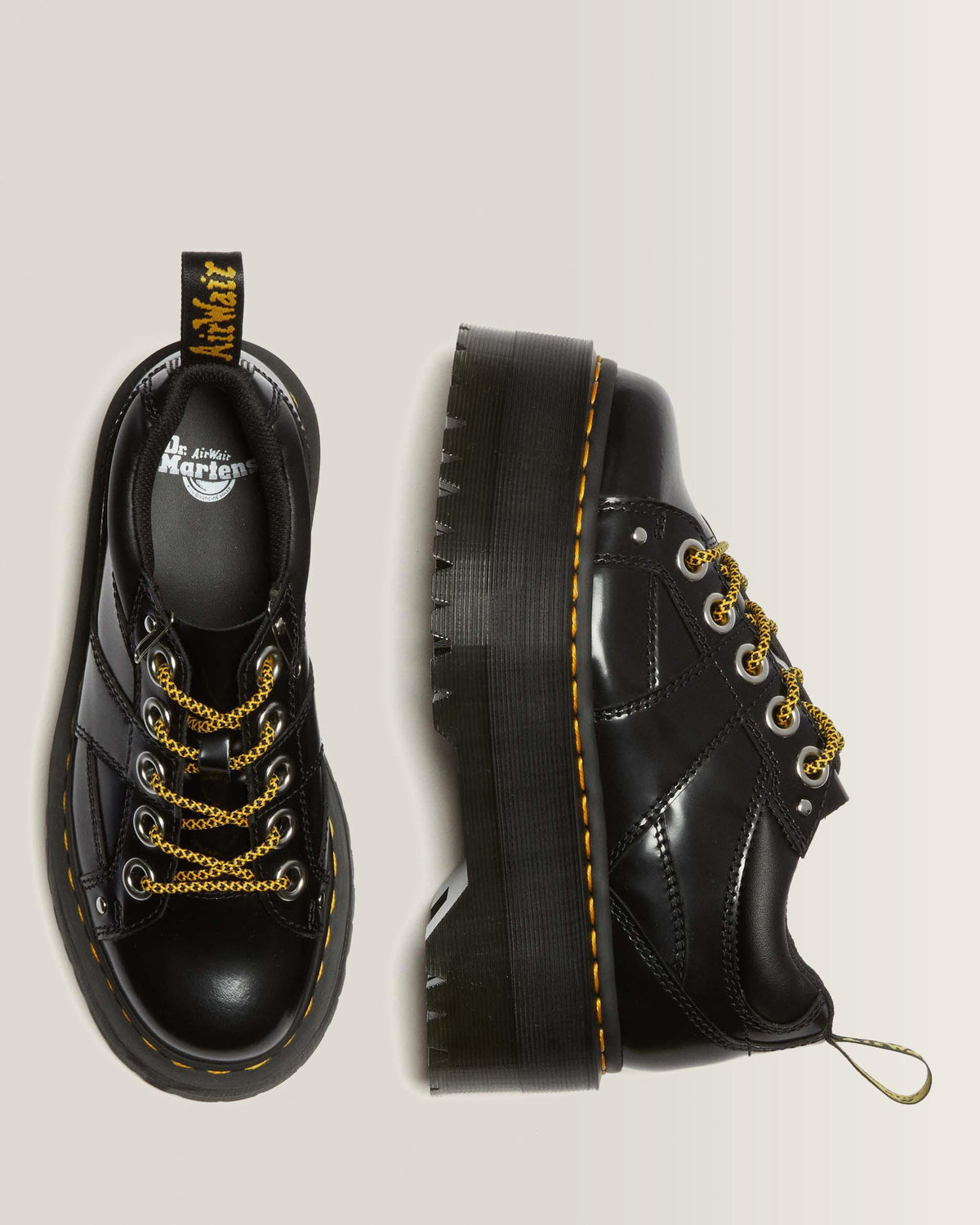 5-Eye Max Buttero Leather Platform Shoes in Black Buttero