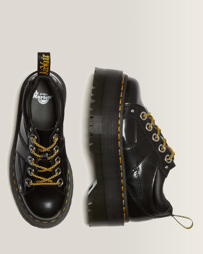 5-Eye Max Buttero Leather Platform Shoes in Black Buttero