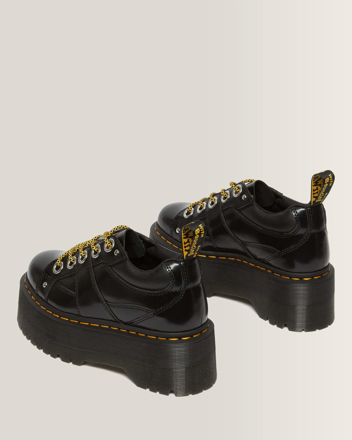 5-Eye Max Buttero Leather Platform Shoes in Black Buttero