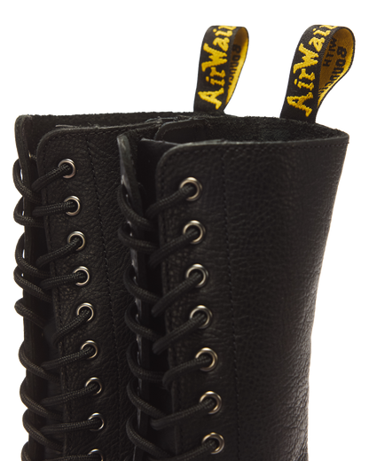 1B99 Pisa Leather Mid Calf Lace Up Boots in Black