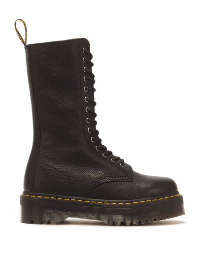 1B99 Pisa Leather Mid Calf Lace Up Boots in Black