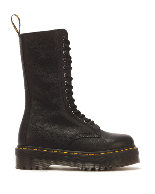 1B99 Pisa Leather Mid Calf Lace Up Boots in Black