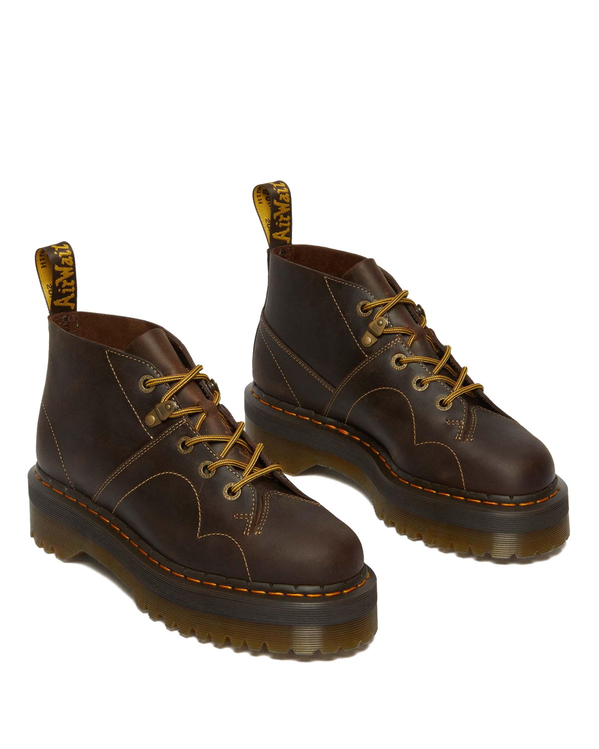 Church Arc Crazy Horse Platform Monkey Boots in Dark Brown