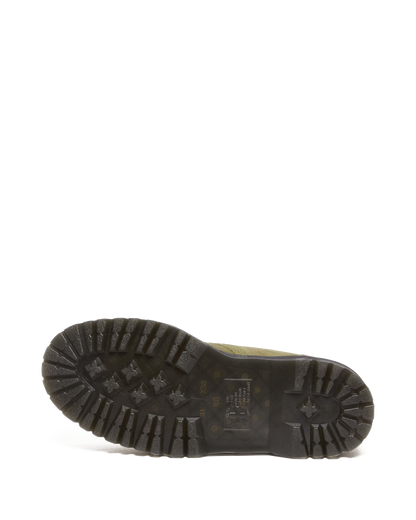8053 Tumbled Nubuck Leather Platform Casual Shoes in Muted Olive