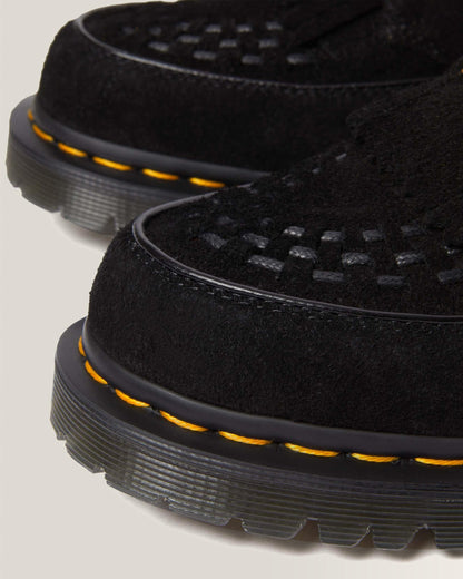 Ramsey Suede Kiltie Buckle Creepers in Black