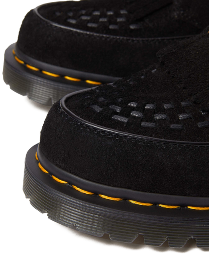 Ramsey Suede Kiltie Buckle Creepers in Black