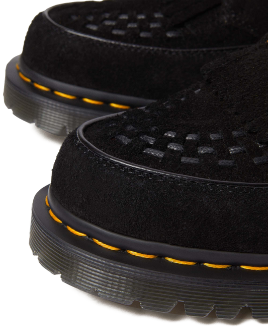 Ramsey Suede Kiltie Buckle Creepers in Black