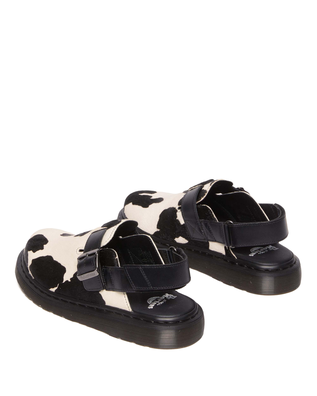 Jorge II Hair-on Animal Print Slingback Mules in Black+white