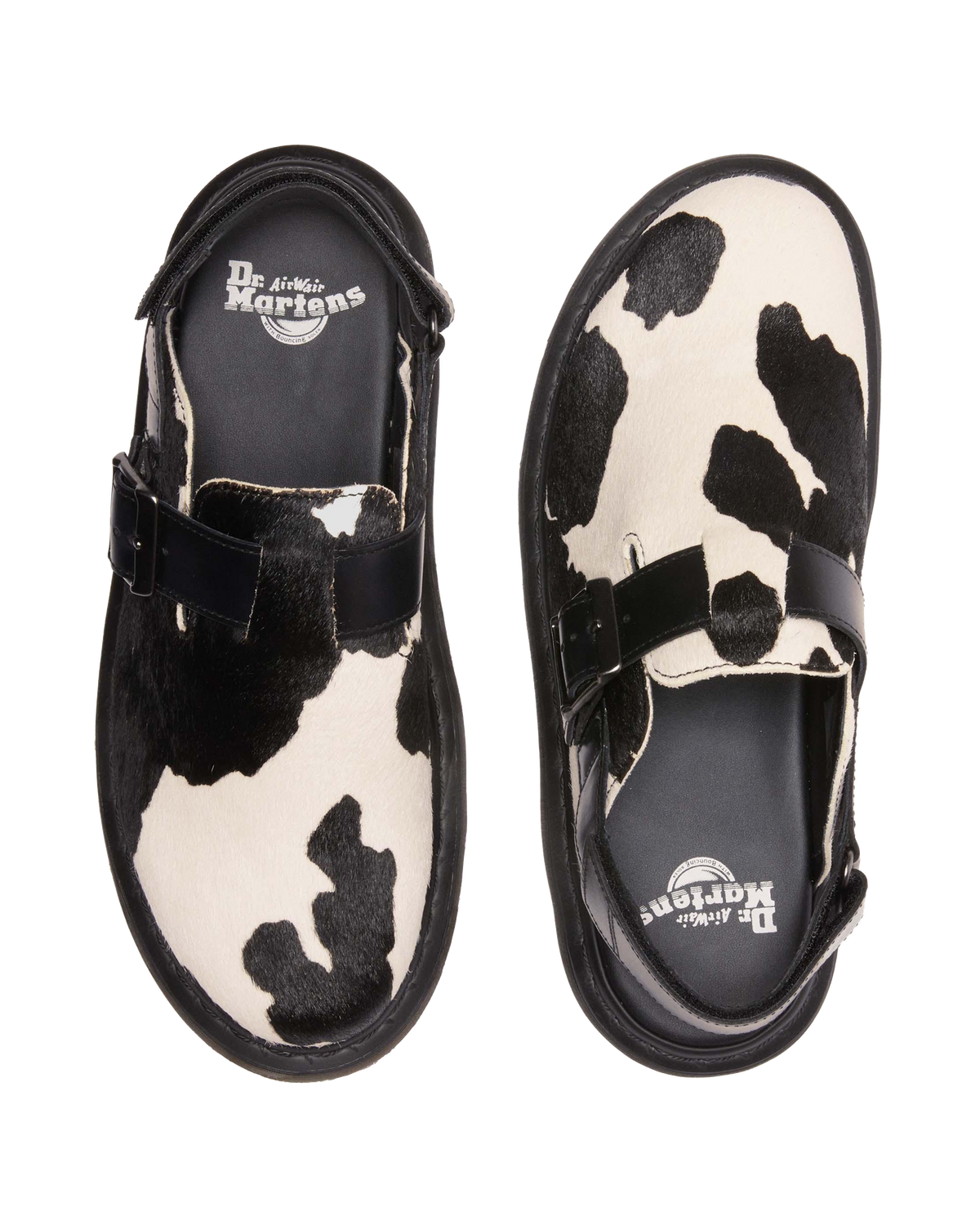 Jorge II Hair-on Animal Print Slingback Mules in Black+white