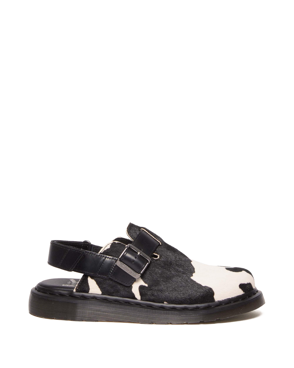 Jorge II Hair-on Animal Print Slingback Mules in Black+white
