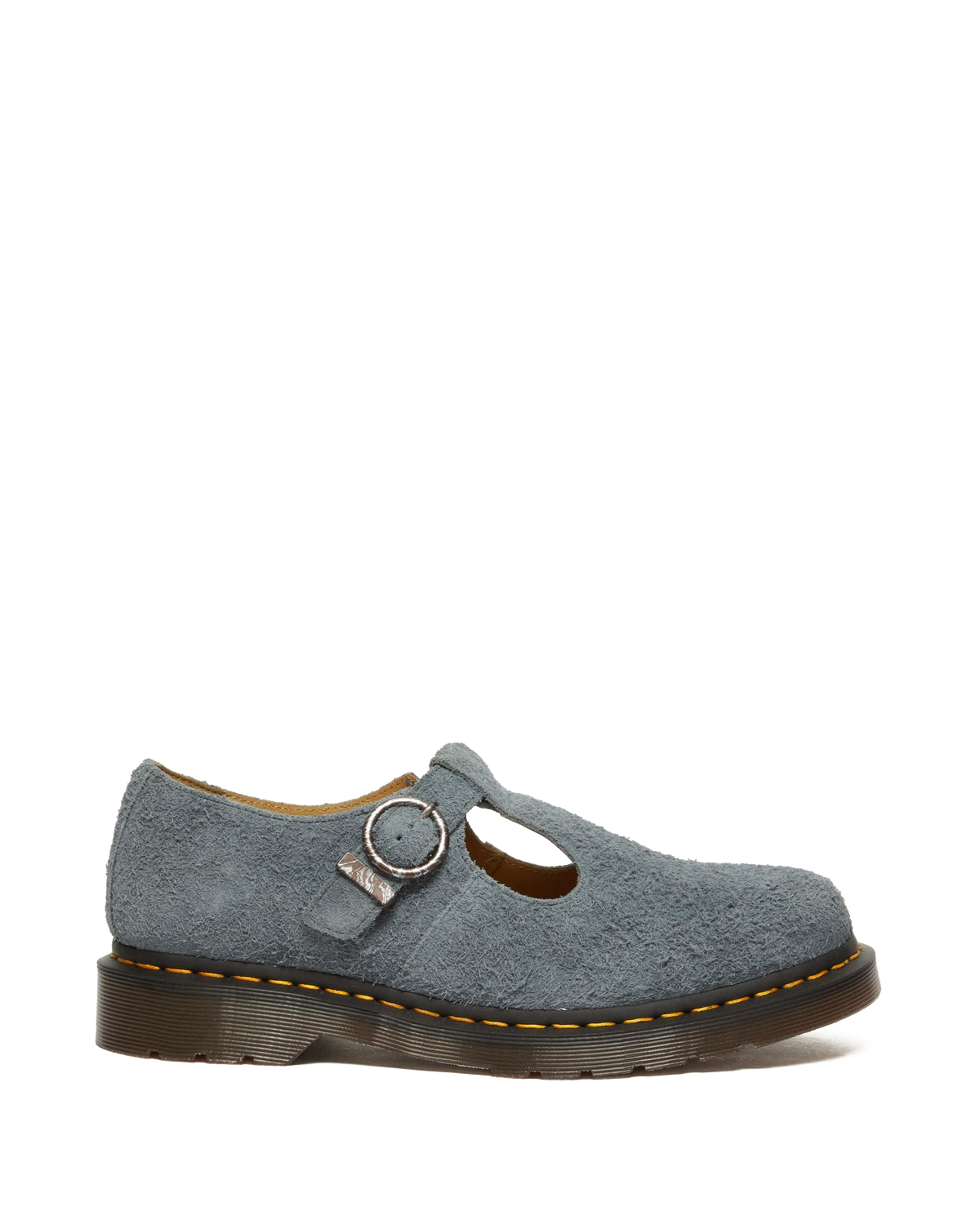 T-Bar Suede Mary Jane Shoes in Washed Denim