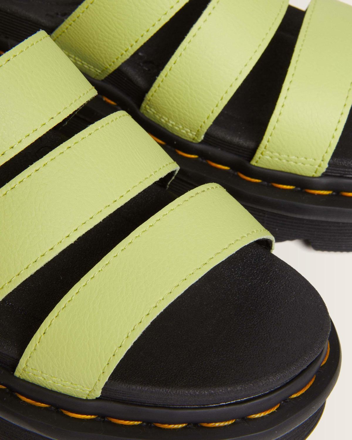 Blaire Athena leather strap sandals in Lime Green