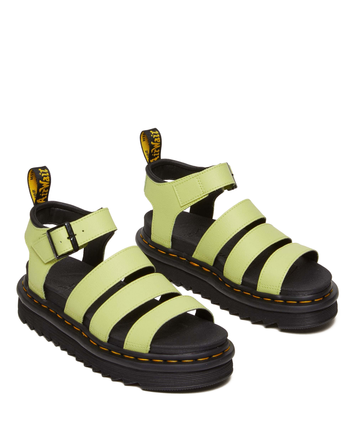 Blaire Athena leather strap sandals in Lime Green