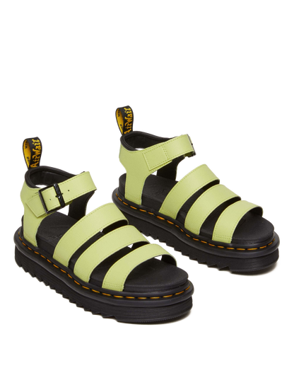 Blaire Athena leather strap sandals in Lime Green