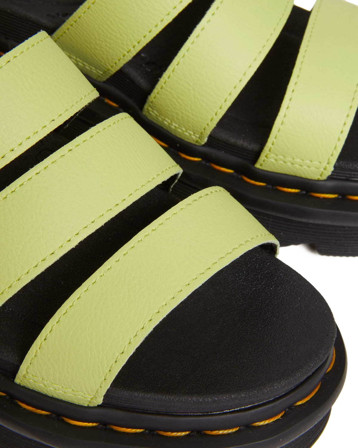 Blaire Athena leather strap sandals in Lime Green
