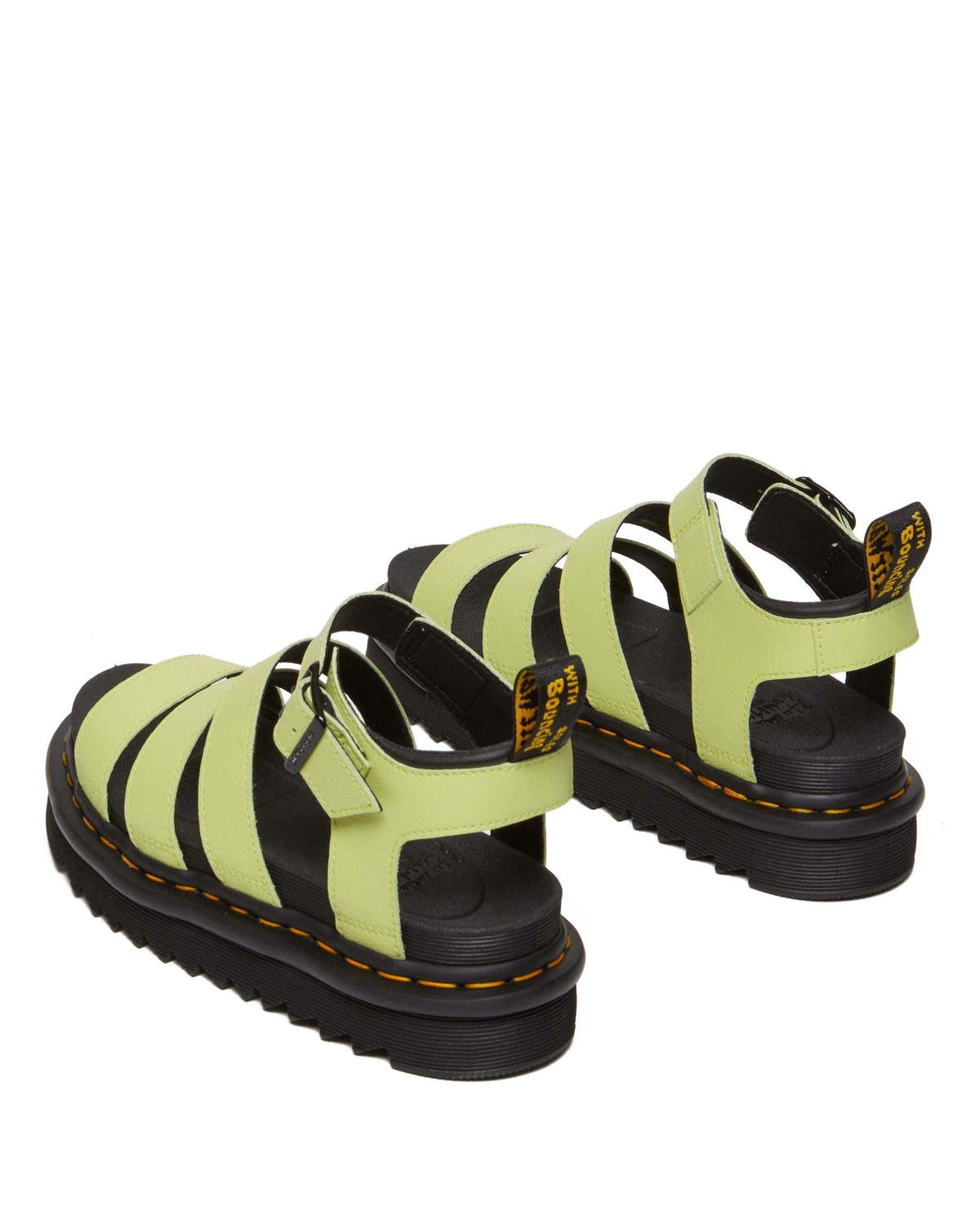 Blaire Athena leather strap sandals in Lime Green