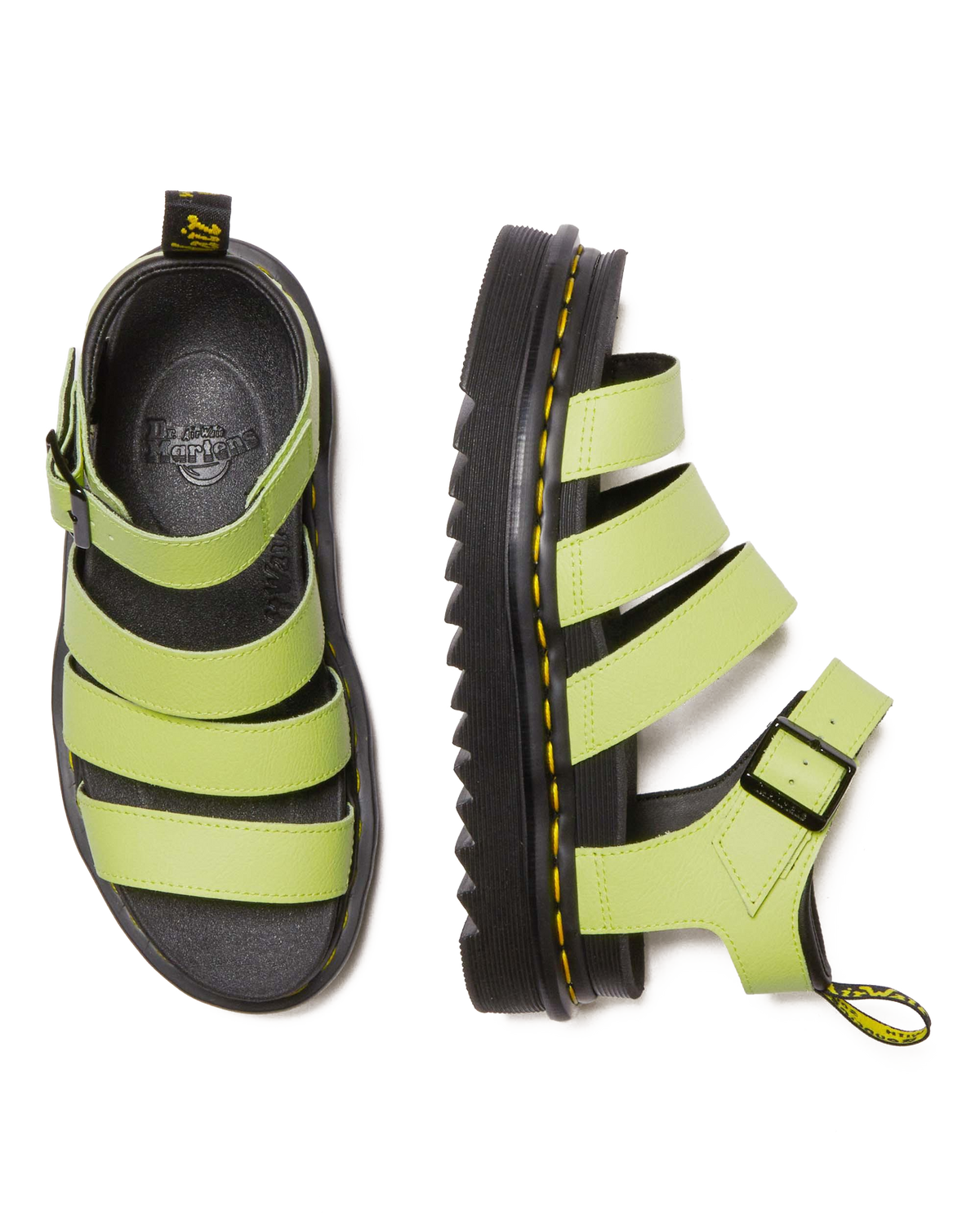 Blaire Athena leather strap sandals in Lime Green