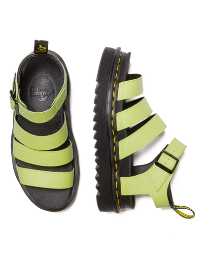 Blaire Athena leather strap sandals in Lime Green