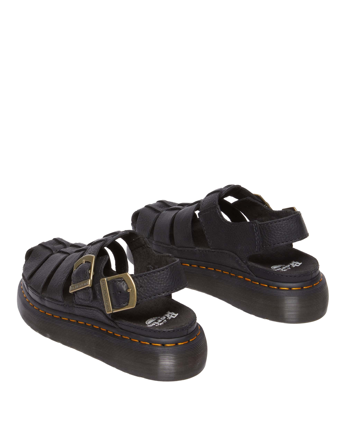 Wrenlie Grizzly Leather Fisherman Sandals in Black