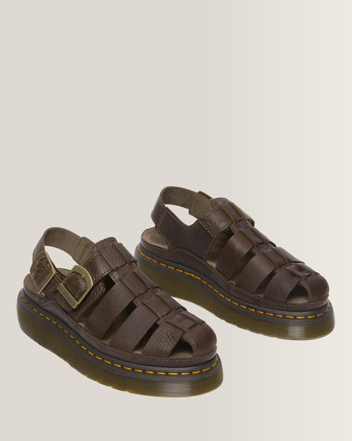 Wrenlie Grizzly Leather Fisherman Sandals in Dark Brown