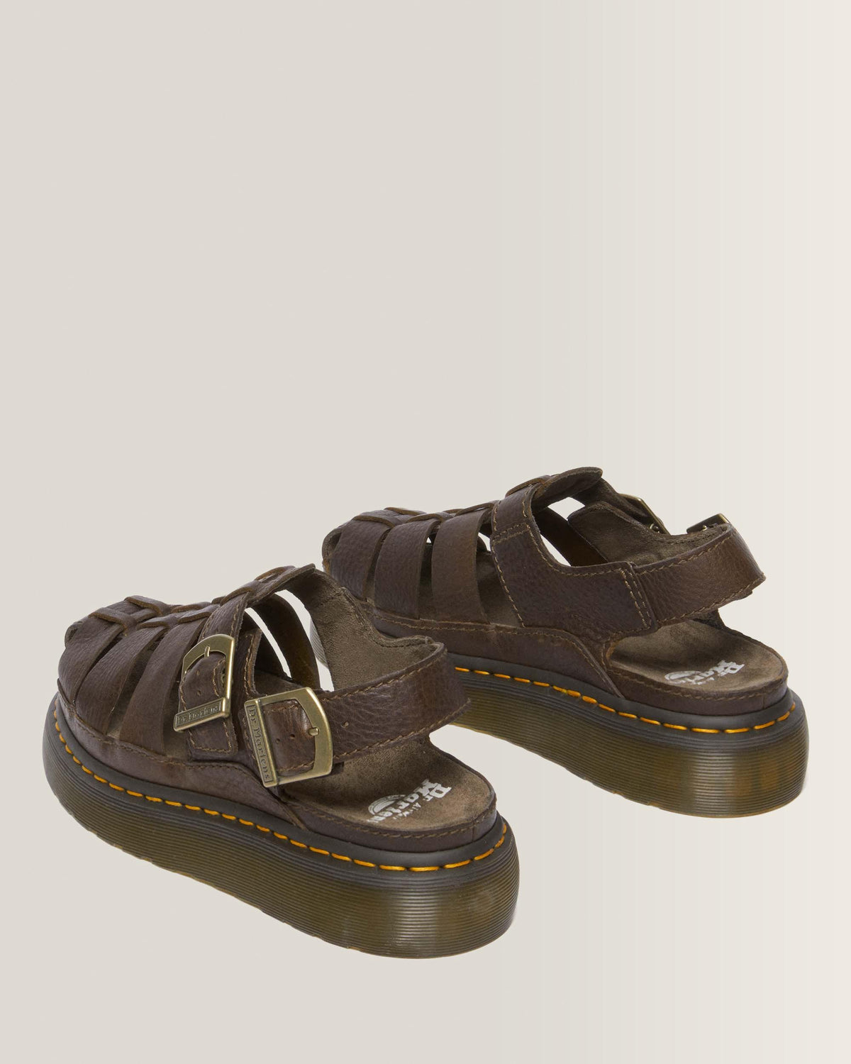 Wrenlie Grizzly Leather Fisherman Sandals in Dark Brown