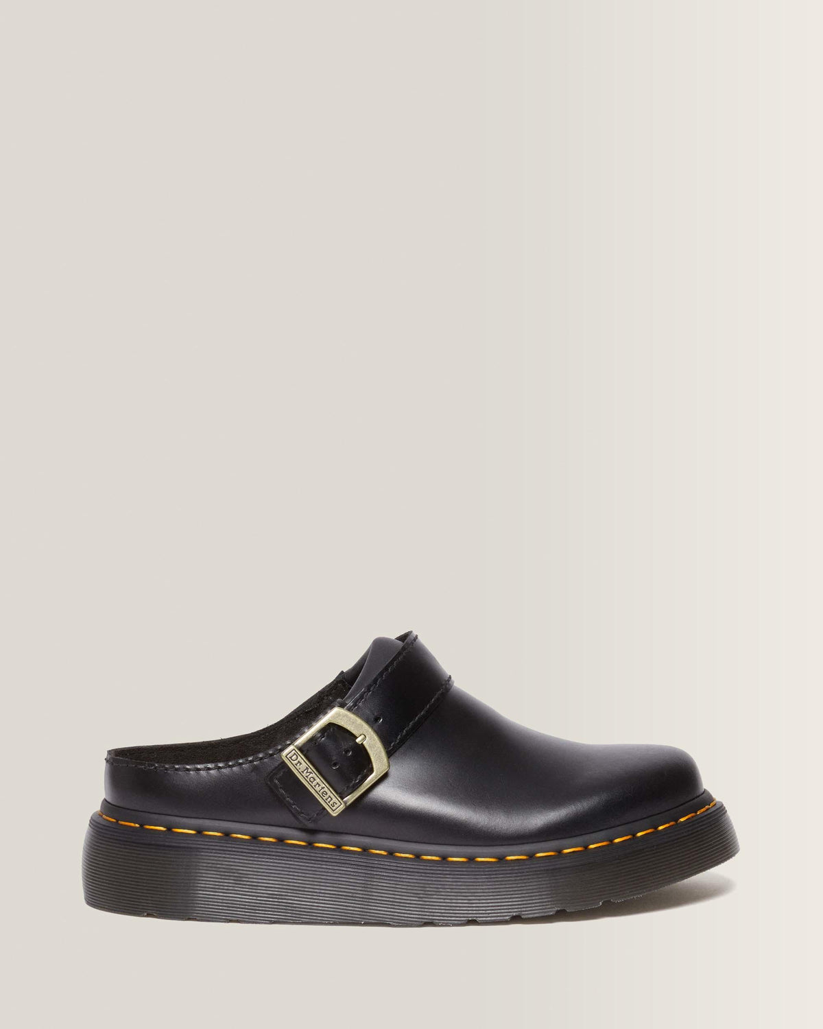 Laketen Atlas Leather Slingback Platform Mules in Black Atlas