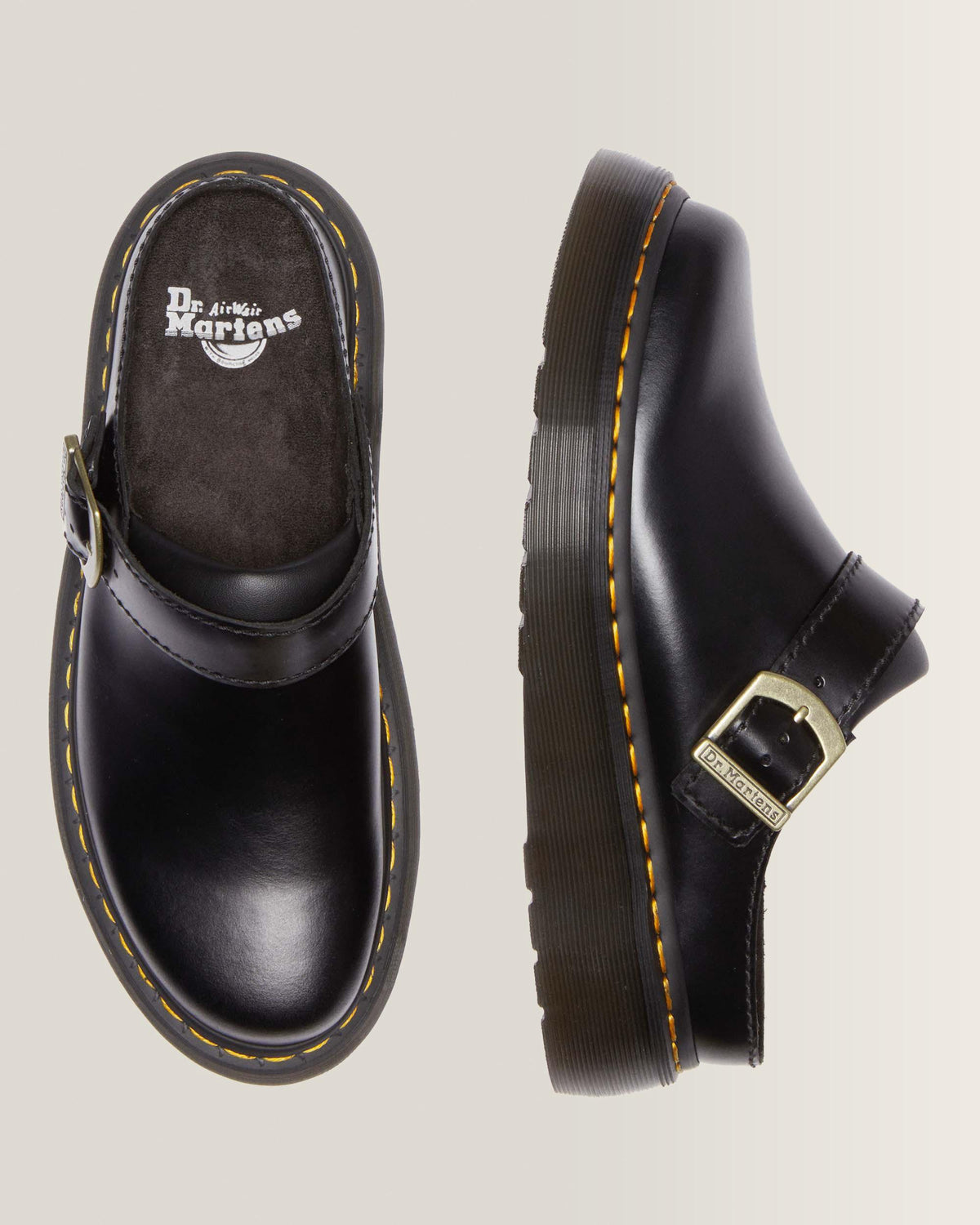 Laketen Atlas Leather Slingback Platform Mules in Black Atlas