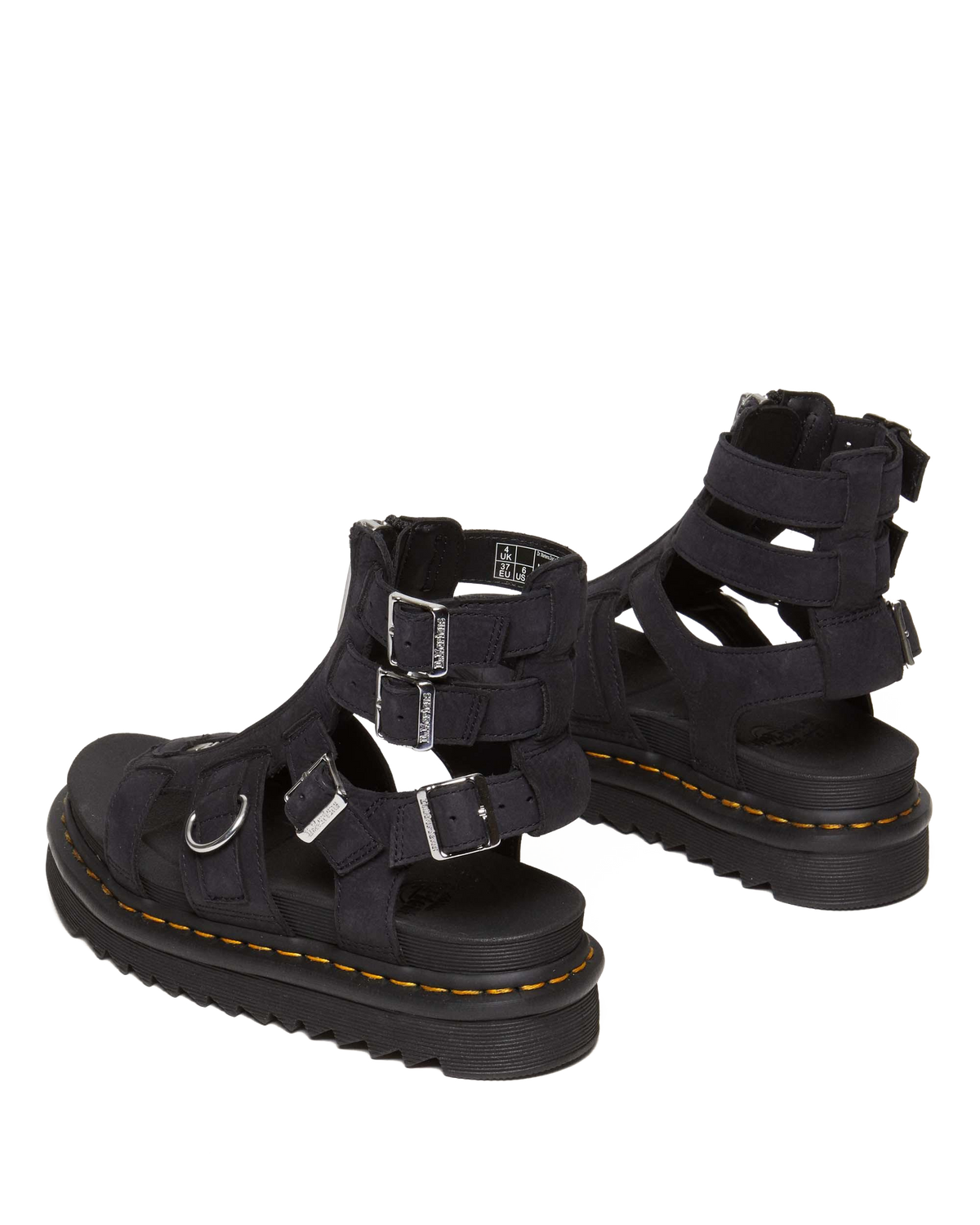 Olson Tumbled Nubuck Leather Gladiator Zip Sandals in Charcoal Grey