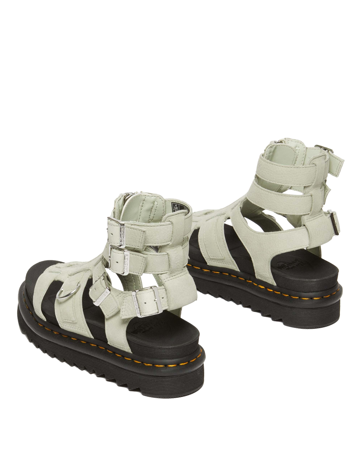 Olson Tumbled Nubuck Leather Gladiator Zip Sandals in Smoked Mint