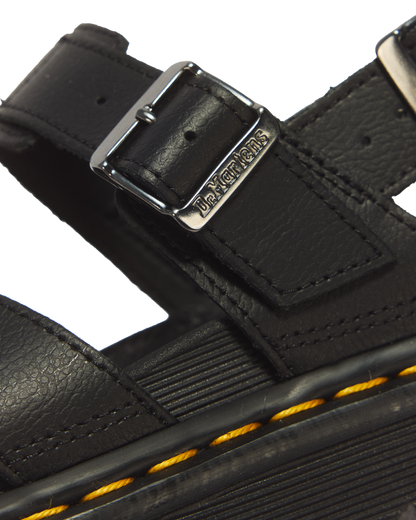 Voss II Athena Leather Strap Sandals in Black