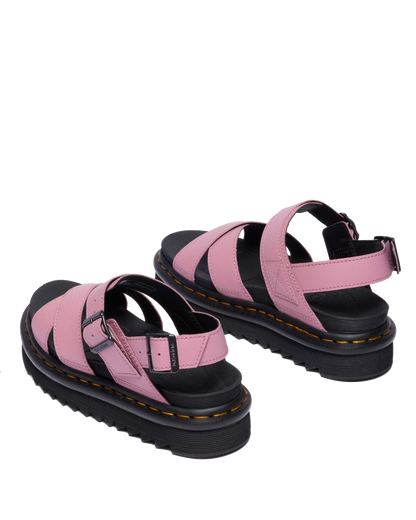 Voss II Athena Leather Strap Sandals in Dusty Rose