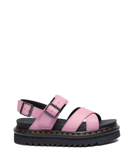 Voss II Athena Leather Strap Sandals in Dusty Rose
