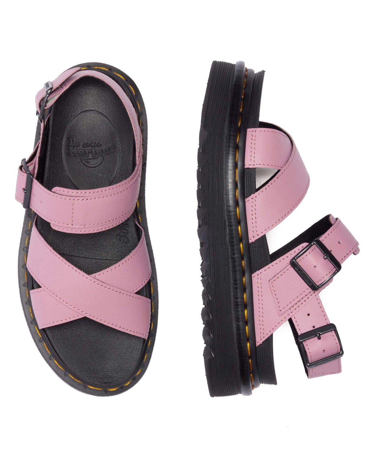 Voss II Athena Leather Strap Sandals in Dusty Rose