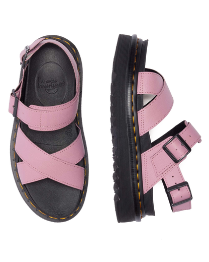Voss II Athena Leather Strap Sandals in Dusty Rose
