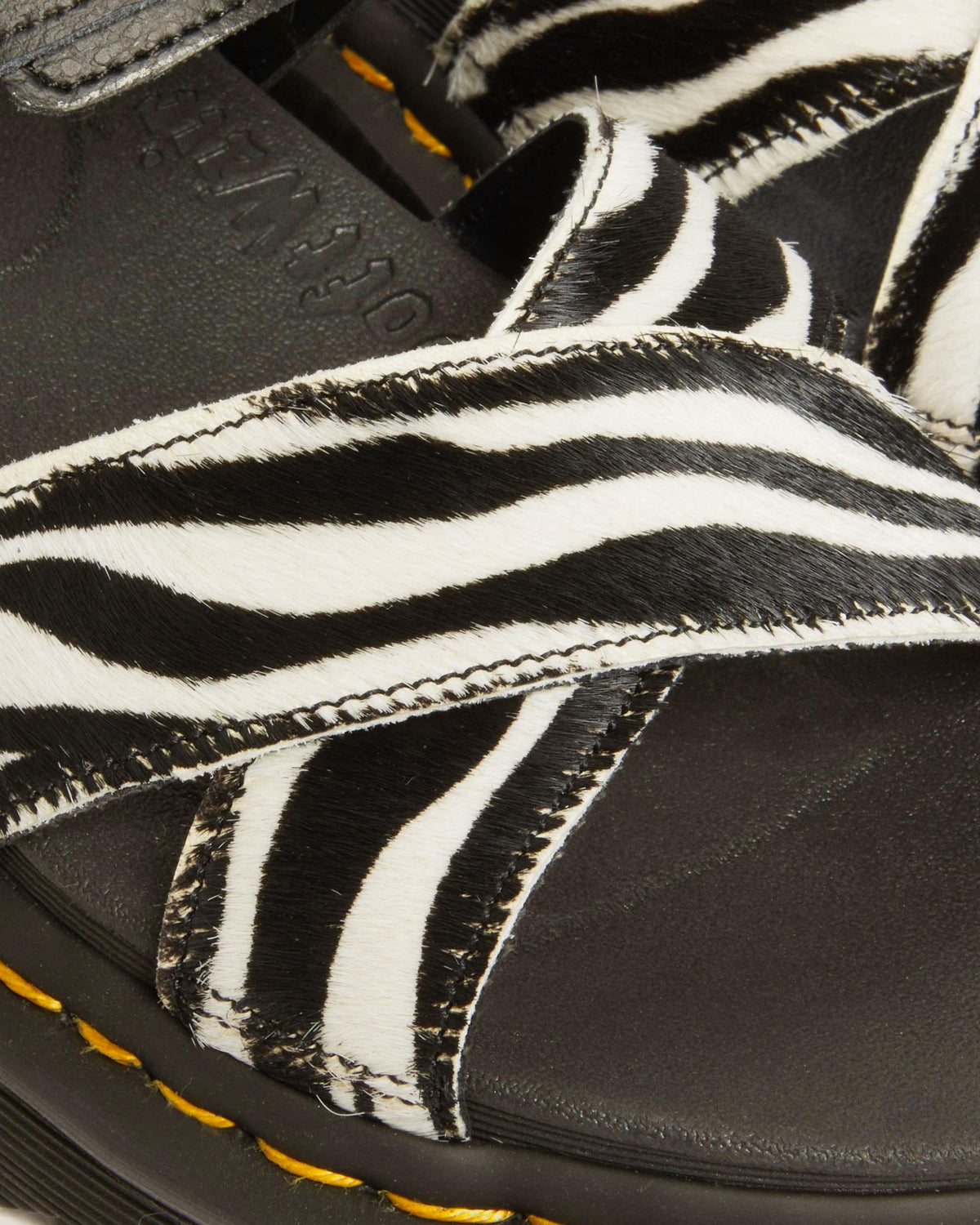 Voss II Hair-On Zebra Print Sandals in Black+zebra Print