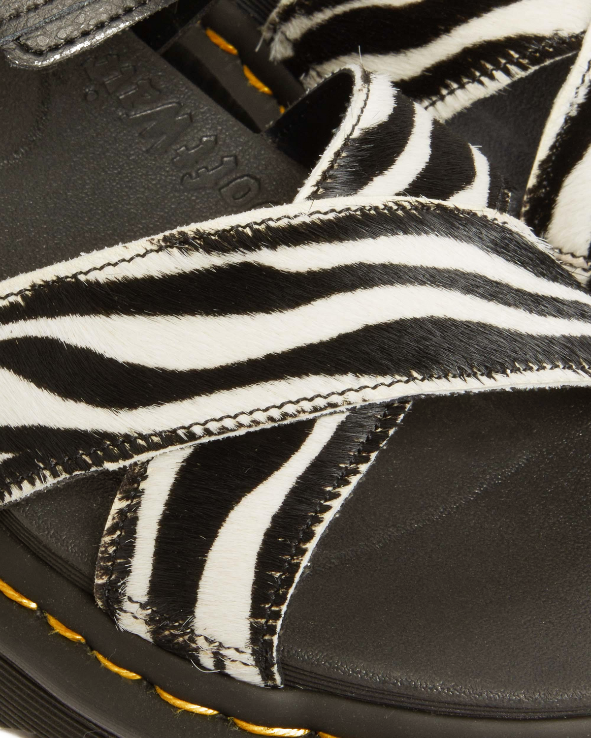 Voss II Hair-On Zebra Print Sandals in Black+zebra Print
