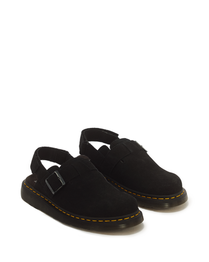 Jorge II Suede Slingback Mules in Black