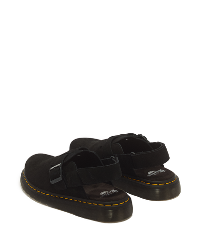 Jorge II Suede Slingback Mules in Black