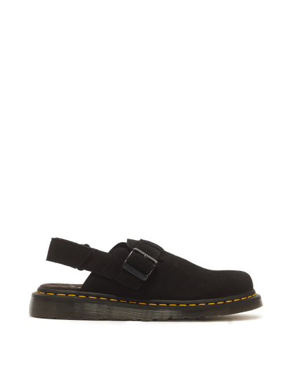 Jorge II Suede Slingback Mules in Black