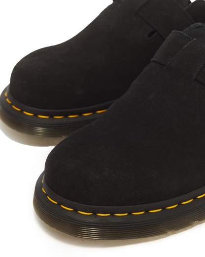 Jorge II Suede Slingback Mules in Black
