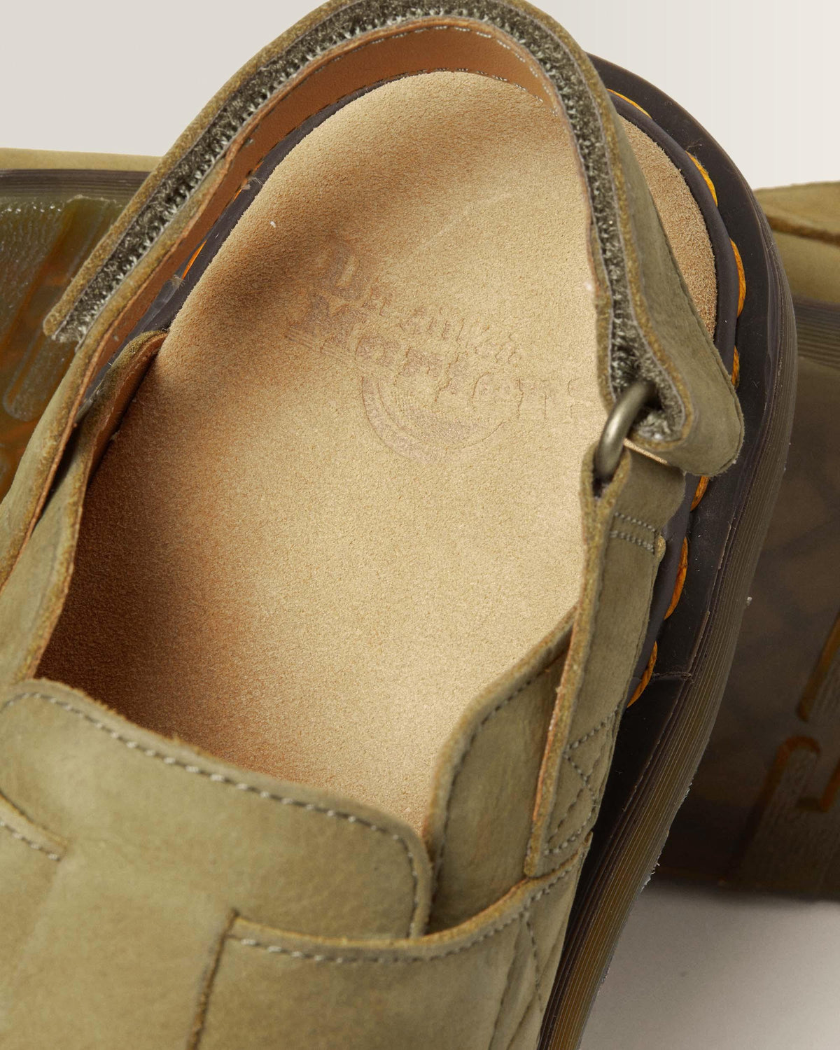 Jorge II Tumbled Nubuck Leather Slingback Mules in Muted Olive