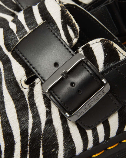 Jorge II Hair-on Animal Print Slingback Mules in Black+white