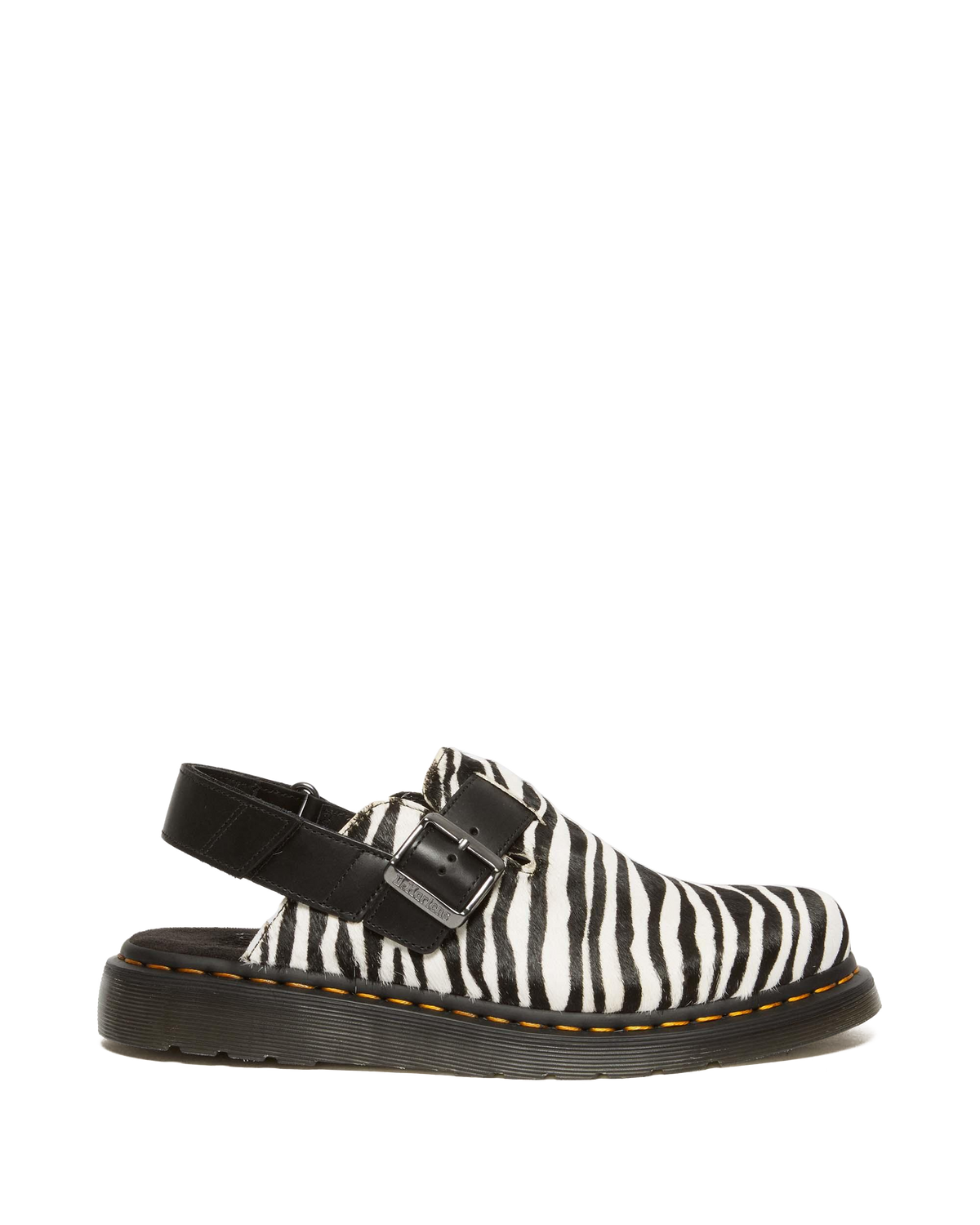 Jorge II Hair-on Animal Print Slingback Mules in Black+white