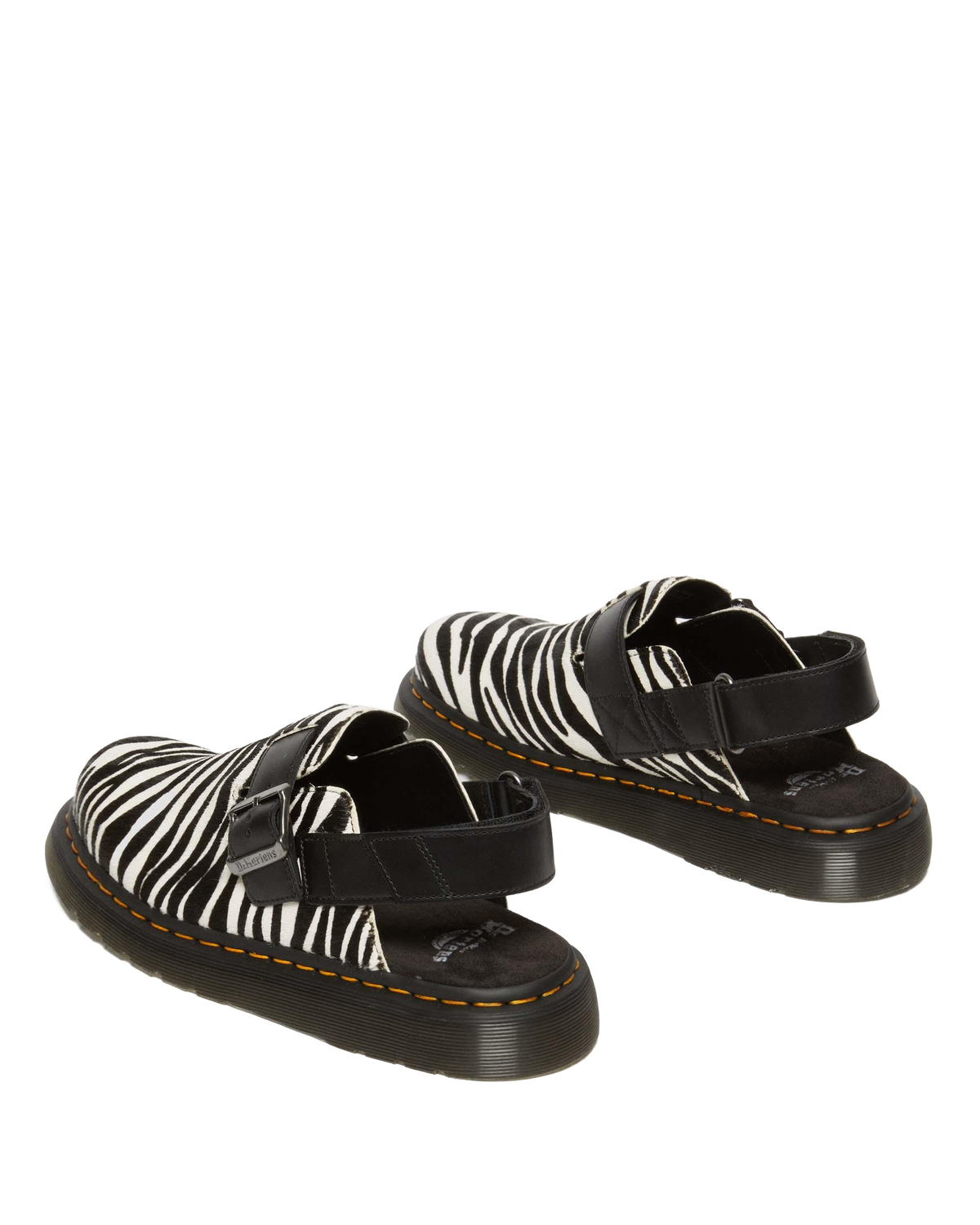 Jorge II Hair-on Animal Print Slingback Mules in Black+white